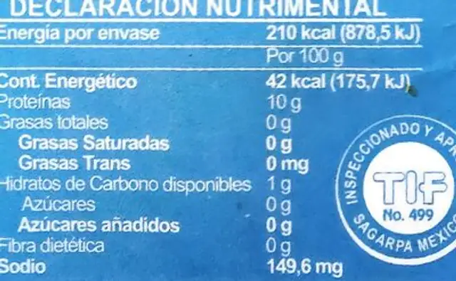 Claras De Huevo Líquidas pasteurizadas nutrition facts table