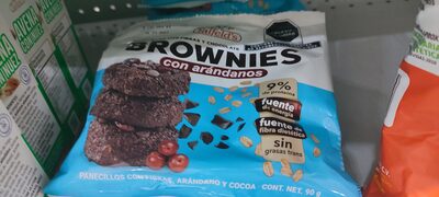 Brownies con arandanos front packaging
