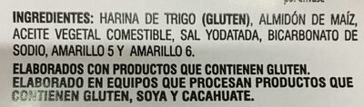 Fritura de harina de trigo ingredients label