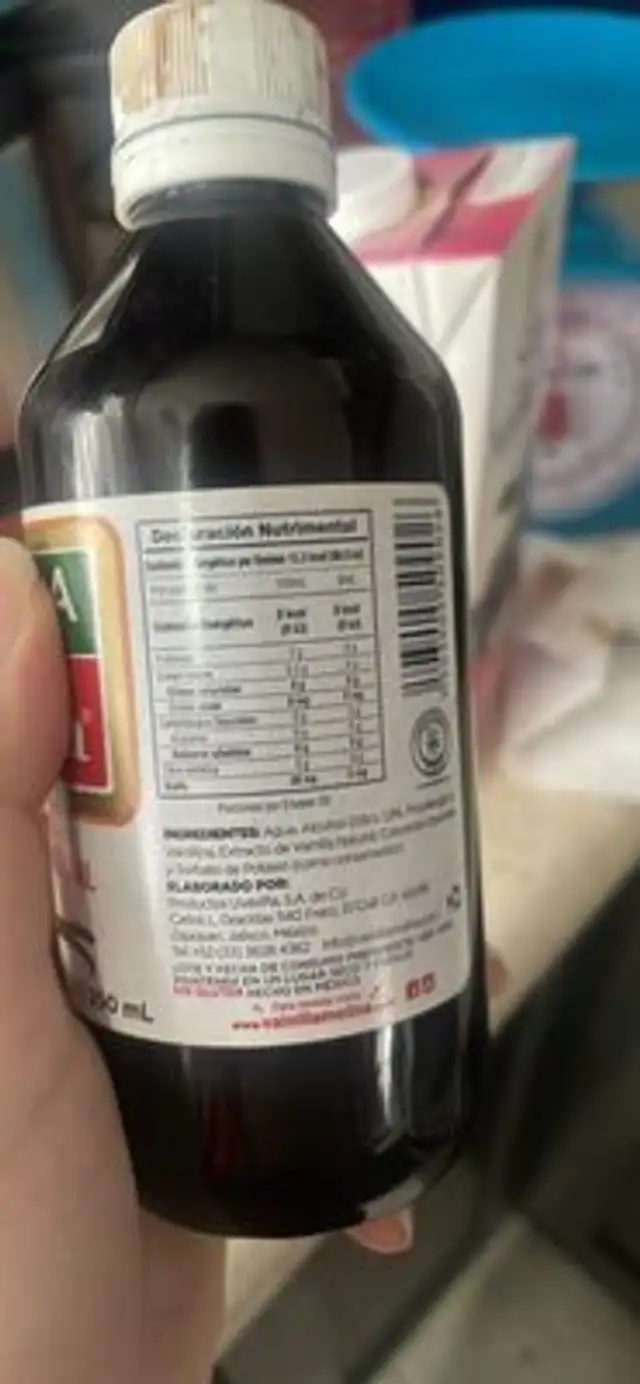 Vainilla Saborizante Natural Original nutrition facts table