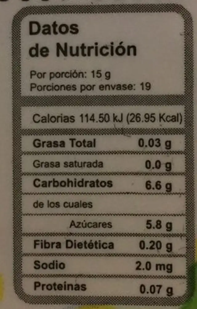 Mermelada de guayaba con jarabe de agave Agave Sweet nutrition facts table