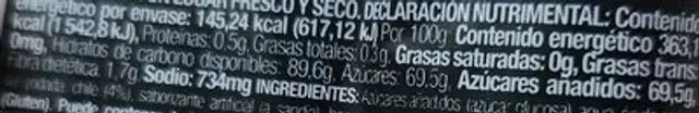 Chupa Loka Gigante nutrition facts table