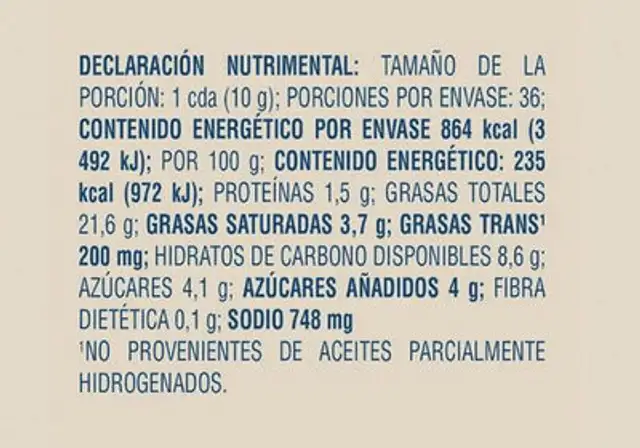 mayonesa hellmans nutrition facts table
