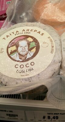 Arepas de coco y chia 8 und