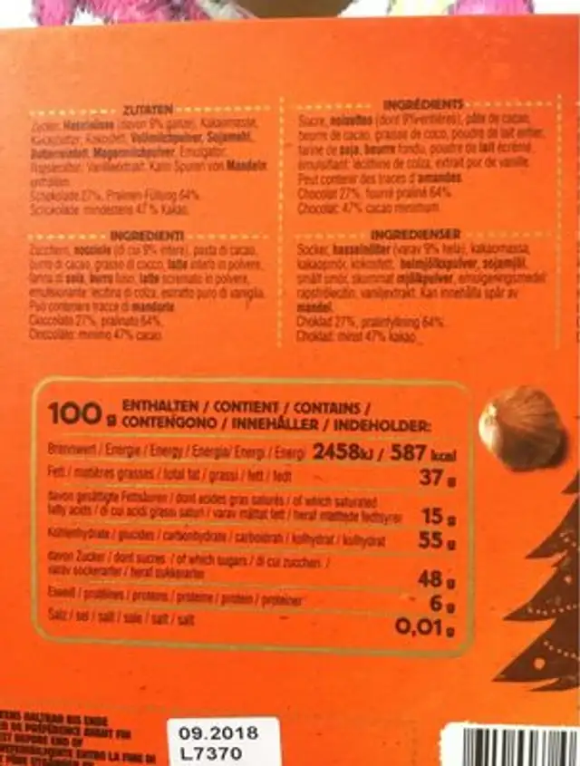 Ragusa Friends Classique 24er nutrition facts table