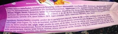 Body balance heidelbeeren & pecan knuspermüesli mit vollkorn und früchten ingredients label