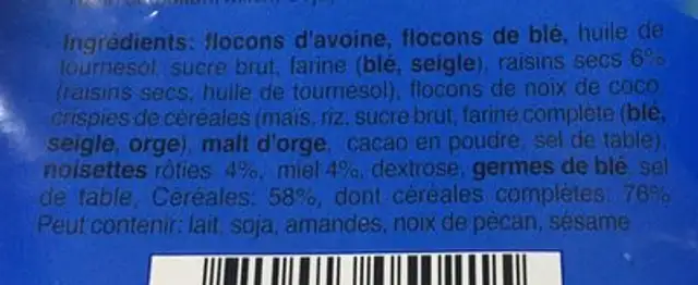 Familia Crunch X Muesli ingredients label
