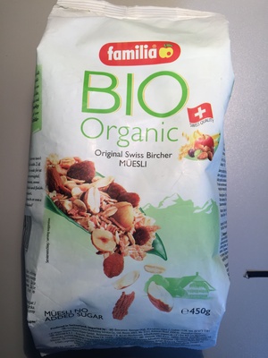 Bio organic Original Bircher Müsli front packaging