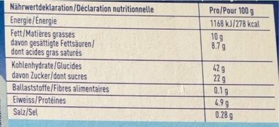 Frisco Sandwich Vanilla ice cream with biscuit nutrition facts table