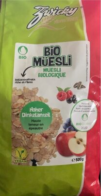 Bio muesli front packaging