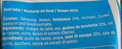 Moutarde Mi-Forte ingredients label