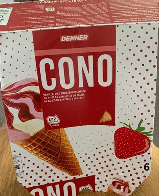 Glace au goût de vanille et de fraise front packaging