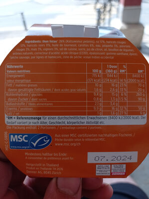 Insalata di tonno western ingredients label