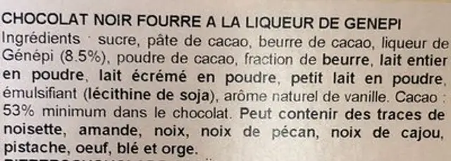 La Réserve Du Savoyard ingredients label