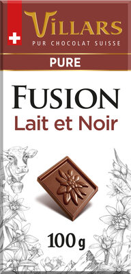 Chocolat Villars Fusion Lait et Noir 100g