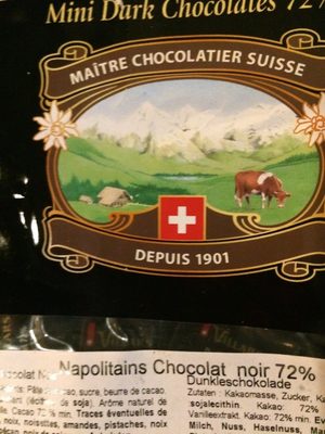 Mini chocolats noirs 72%