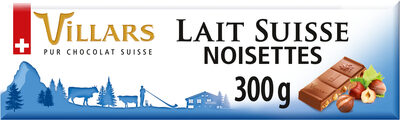Chocolat Villars Lait Suisse Noisettes 300g