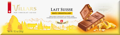 Chocolat Villars Lait Suisse Maïs croustillant 300g