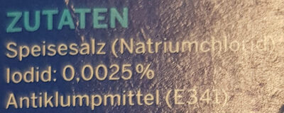 Tafelsalz ingredients label