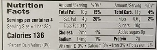 Rosemarie milk nutrition facts table