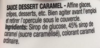 caramelsauce ingredients label