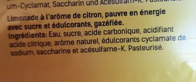 Citro ingredients label