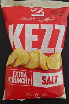 Kezz extra crunchy chips salt front packaging
