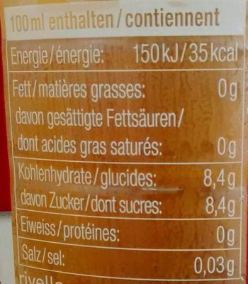 Rhubarbe - Boisson gazéfiée nutrition facts table