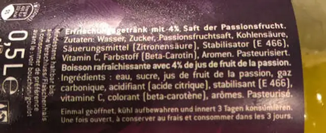 Passaia ingredients label