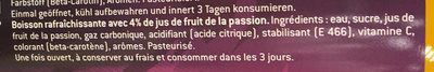 Passaia avec du jus de fruit de la passion ingredients label