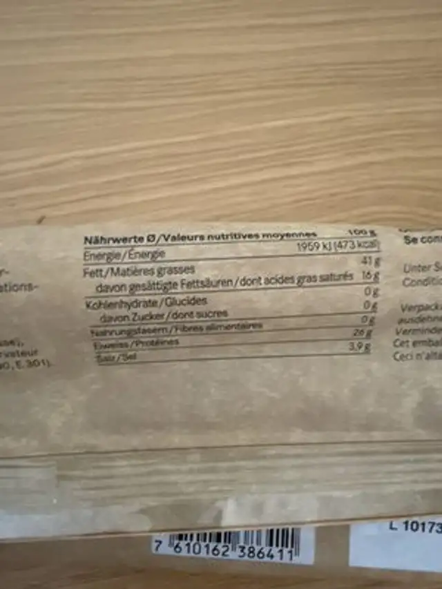 Landjäger Sausage nutrition facts table