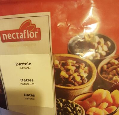 Dattes naturelles front packaging