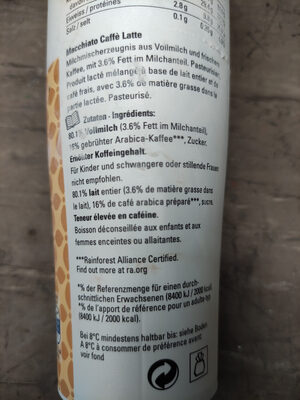 Volg macchiato ingredients label