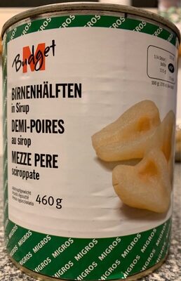 Half pears with syrup front packaging