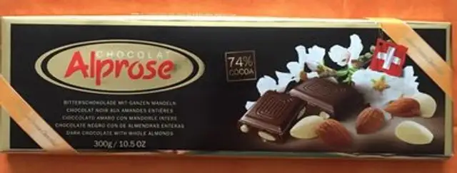 Chocolat noir aux amandes front packaging