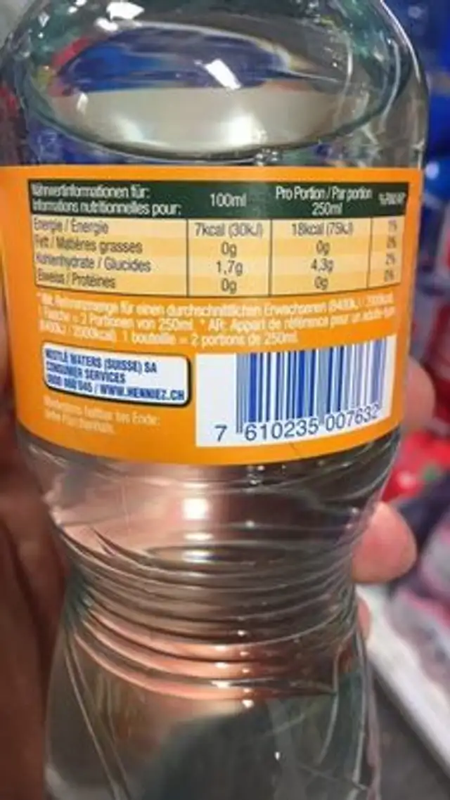 Eau gazeuse mangue yuzu nutrition facts table