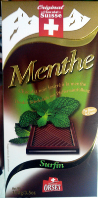 Chocolat noir fourré à la menthe