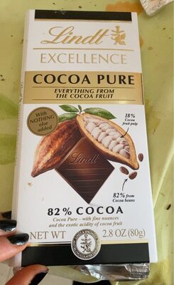 Lindt exellence cocoa pure front packaging