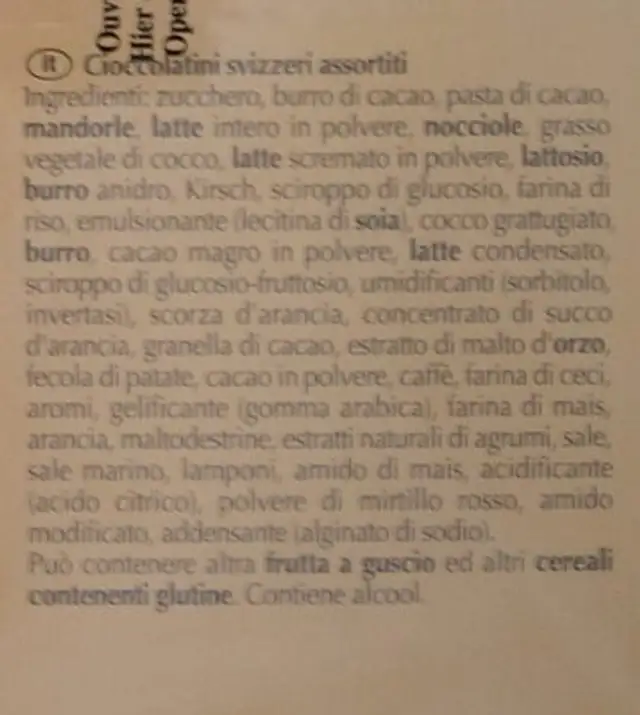 Connaisseurs ingredients label