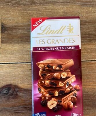 Milk chocolate hazelnut and raisin