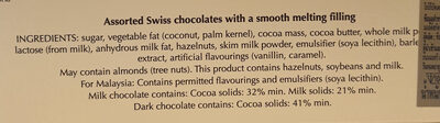 Lindor ingredients label