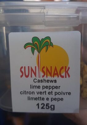 Snack cashews lime et pepper front packaging