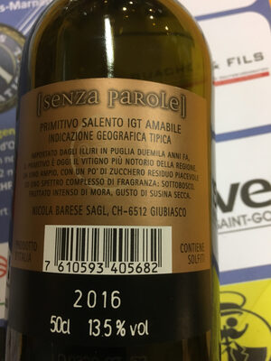 S’en a parole nutrition facts table