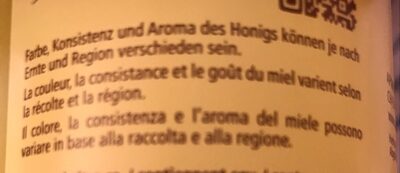 Schweizer Honig ingredients label