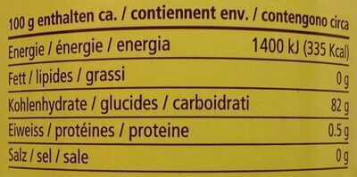 Apimiel Swiss Honey nutrition facts table