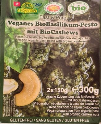 Pesto vegano con anacardi front packaging