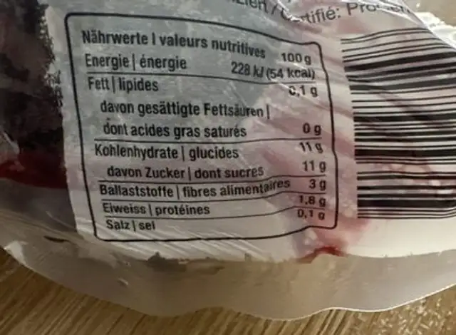 Randen Gedämpft nutrition facts table