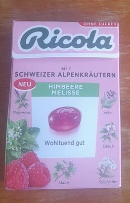 Ricola mit Schweizer Alpenkräutern  Himbeere Melisse