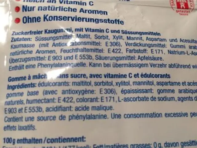 Sportmint - Originalmint - Chewing Gum ingredients label