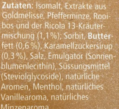 Bonbons aux herbes ingredients label